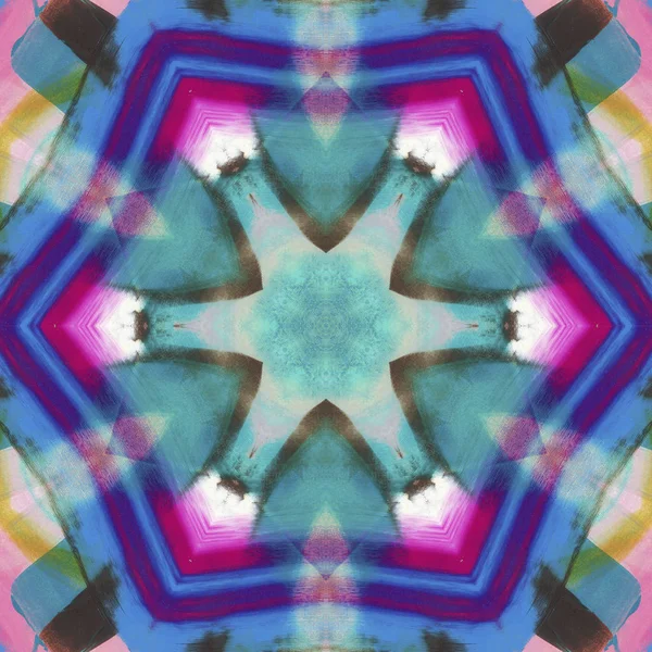 Mandala Kaleidoscope Etnikai Színes Modern Elvont Rajzolt Olajfestmény Papíron Kenet — Stock Fotó