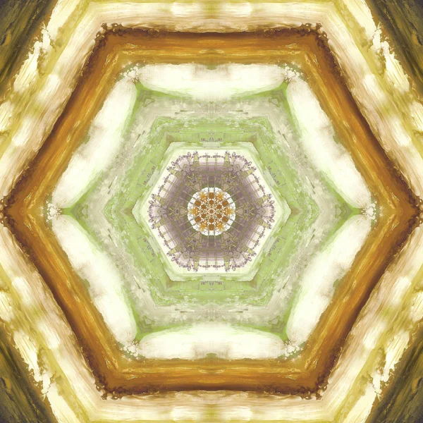 Mandala Kaleidoscope Ethnic Πολύχρωμο Σύγχρονη Αφηρημένη Και Επέστησε Ελαιογραφία Χαρτί — Φωτογραφία Αρχείου
