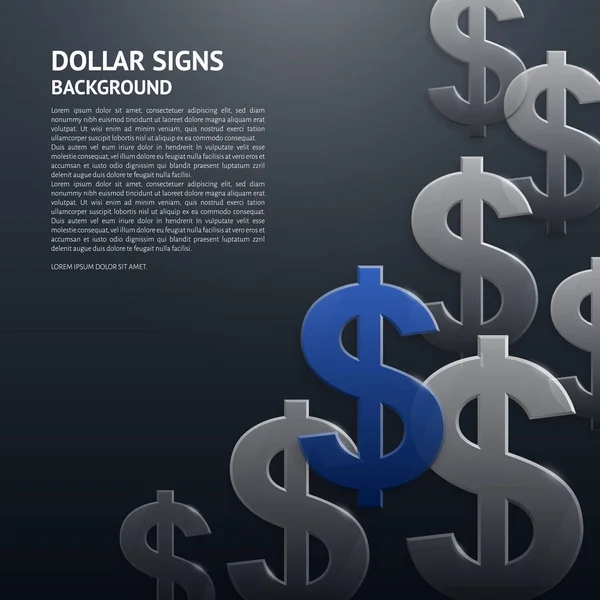Fundo do vetor com sinais de dólar brilhantes e transparentes . — Vetor de Stock