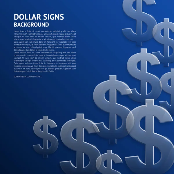 Fundo do vetor com sinais de dólar brilhantes e transparentes . — Vetor de Stock