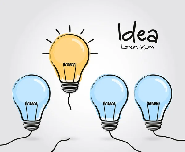 Concept d'idée et d'innovation. Signe dessiné à la main. Vecteur . — Image vectorielle