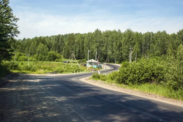 Der Bahnübergang im Wald — Stockfoto