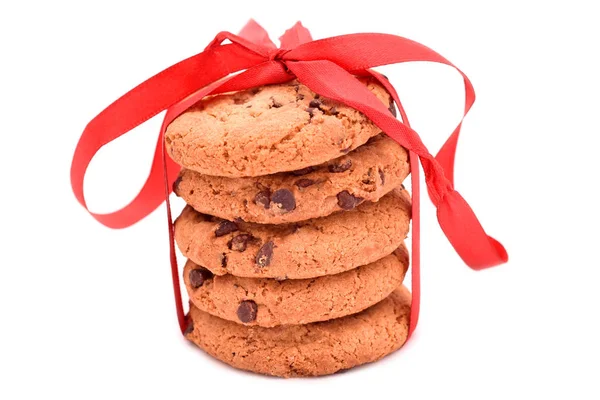 Chocolate biscuits on white — Stock Photo, Image