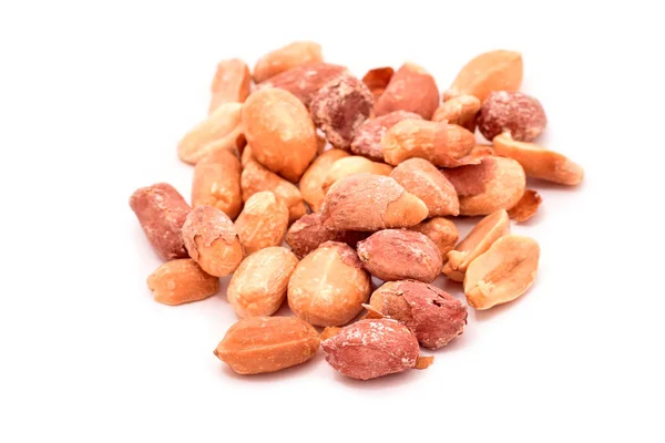 Amendoins assados em branco — Fotografia de Stock