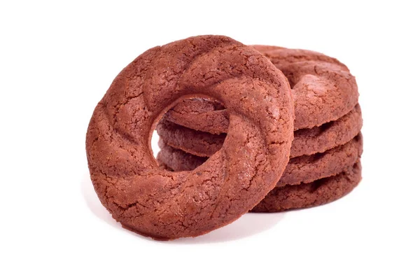 Biscoitos redondos com cacau — Fotografia de Stock