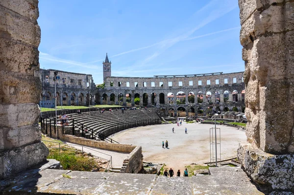 UNESCO World Heritage Koloseum w mieście Pula Obrazy Stockowe bez tantiem