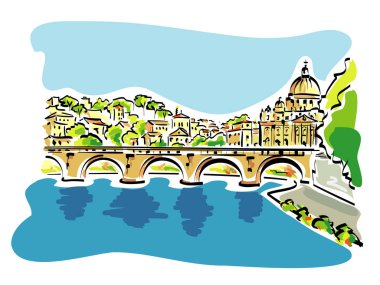 Rome city illustration clipart