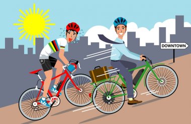 speed advantages of electric bike, vector illustration clipart