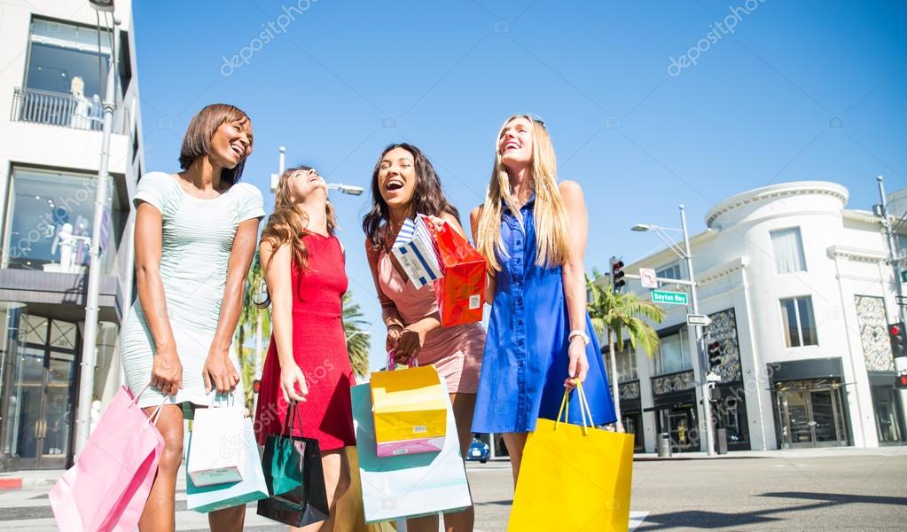 Beautiful women shopping