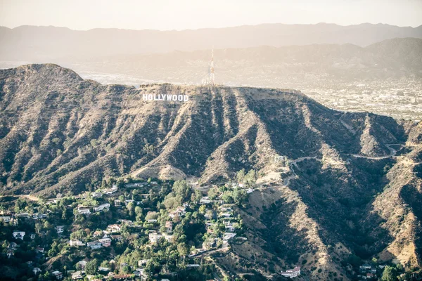 Hollywood sign and Los angeles — Stock Photo, Image