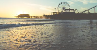 Santa Monica Plajı Gün batımında