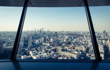 Gün batımında Tokyo şehri manzarası