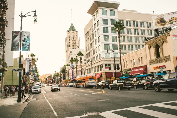 Hollywood boulevard, naplementekor — Stock Fotó