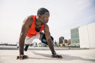 Sportif adam eğitim açık havada
