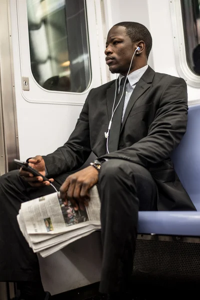 Frumos om de afaceri în metrou — Fotografie, imagine de stoc