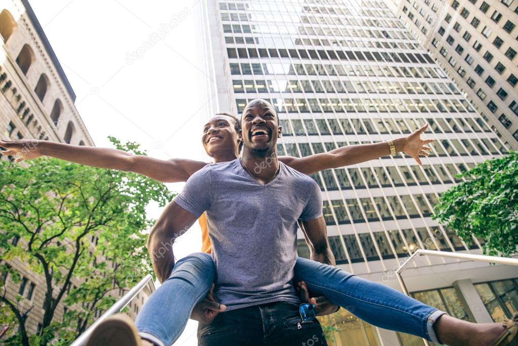 Couple having fun in New York