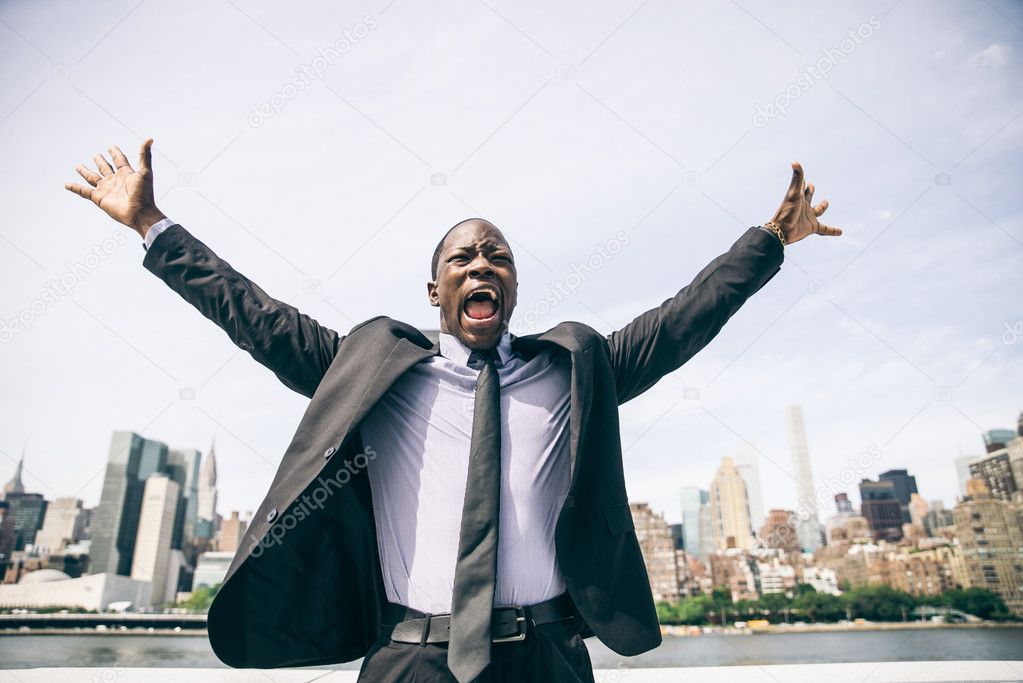 Confident happy businessman