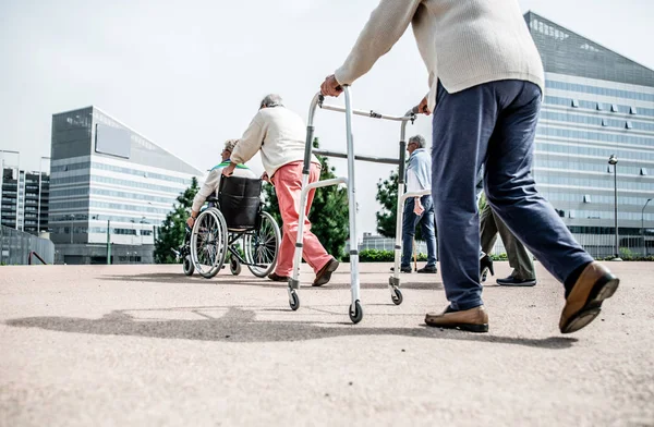 Idősek tölteni az időt a park — Stock Fotó