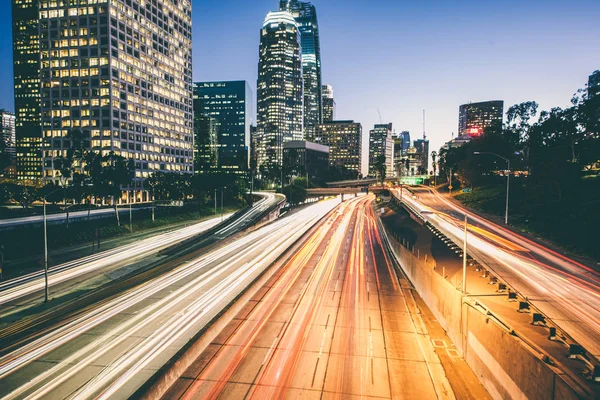 Los angeles downtown at sunset — Stock Photo, Image