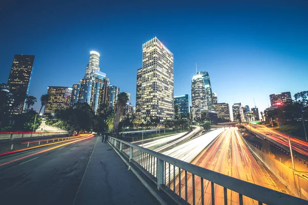 Los angeles downtown at sunset — Stock Photo, Image