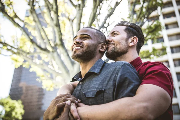 Homosexual couple at romantic date — Stock Photo, Image