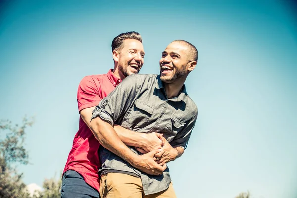 Homoseksuelt par på romantisk date – stockfoto
