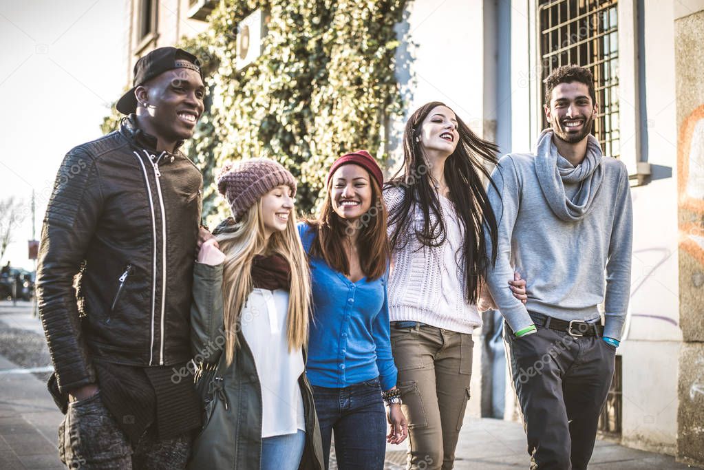 Friends bonding outdoors