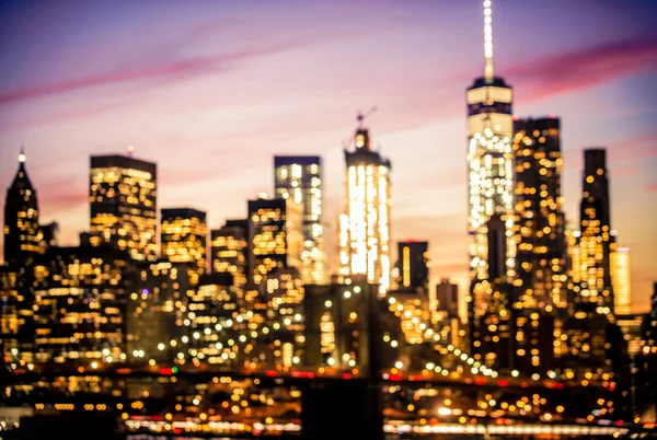 Manhattan Skyline ao pôr do sol — Fotografia de Stock