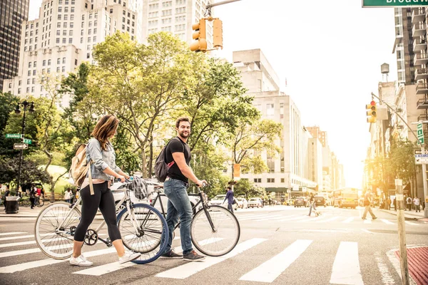 Cyclists in New York — Stock Photo, Image