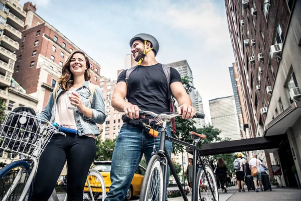 Велосипедистів в Нью-Йорку — стокове фото