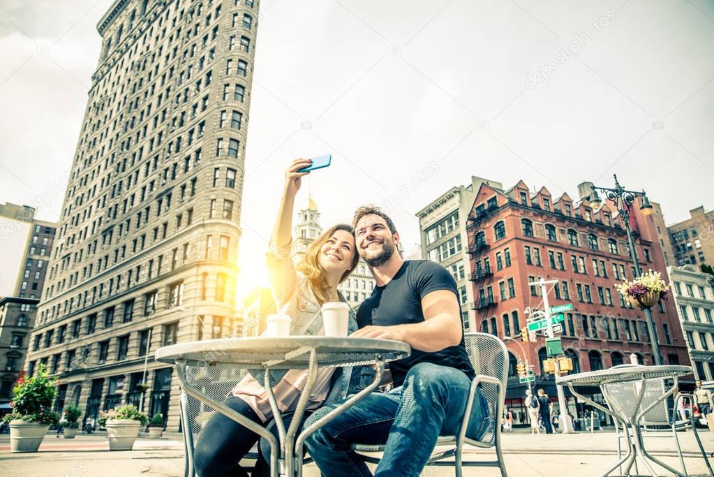 Couple in a bar outdoors