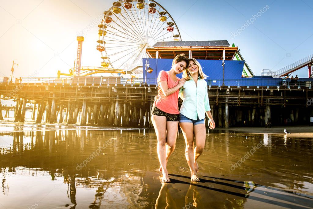Couple dating on beach