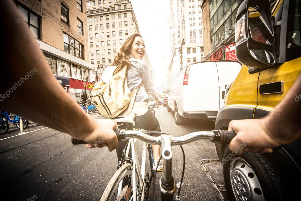 couple of new yorkers on their bikes