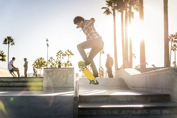 Skateboarder in action outdoors — Stock Photo, Image