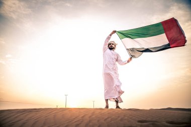 Arabian man in desert clipart