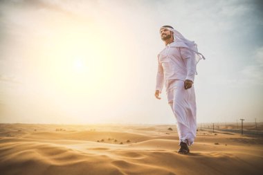 Arabian man in desert clipart