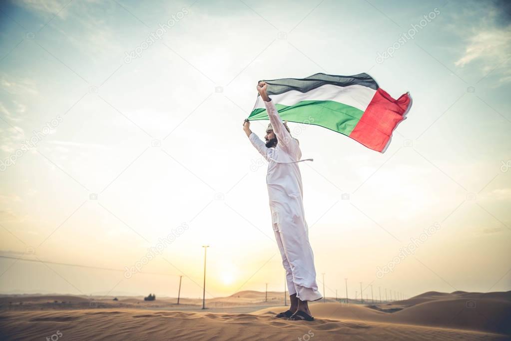 Arabian man in desert
