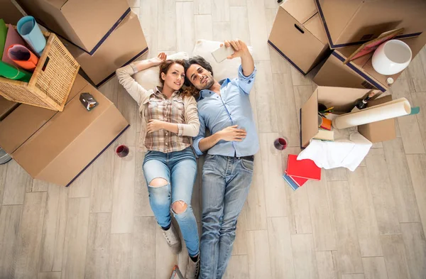 Couple moving into new house