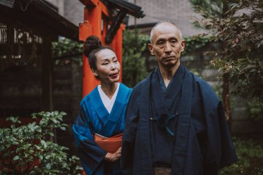 Üst düzey Çift yaşam tarzı anlarda bir geleneksel Japon ev