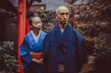 Üst düzey Çift yaşam tarzı anlarda bir geleneksel Japon ev