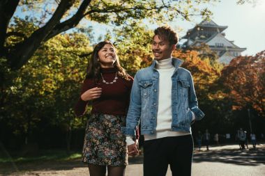 Mutlu çift Osaka'da birlikte vakit