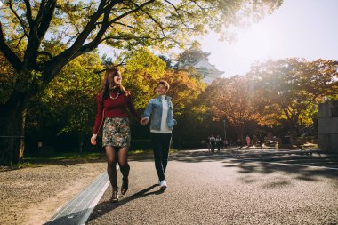 Mutlu çift Osaka'da birlikte vakit