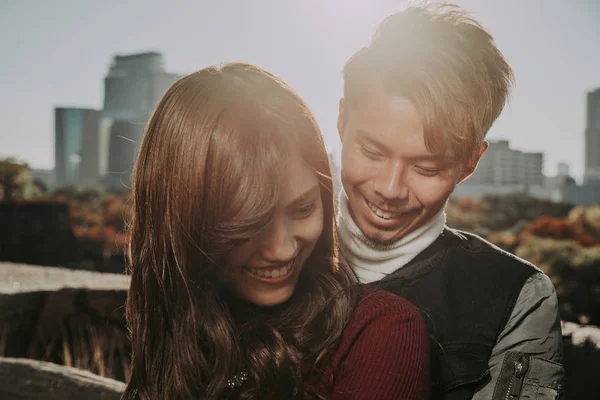 Happy couple spending time together in Osaka — Stock Photo, Image