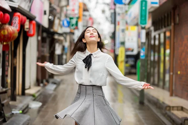 Young japanese girl outdoors