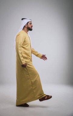 Arabic handsome man studio portraits clipart