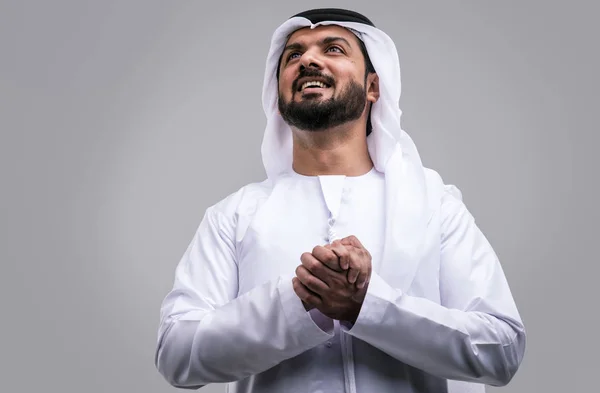Arab jóképű férfi stúdió portrék — Stock Fotó