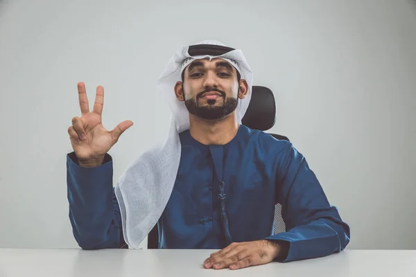 Arabic handsome man studio portraits — Stock Photo, Image