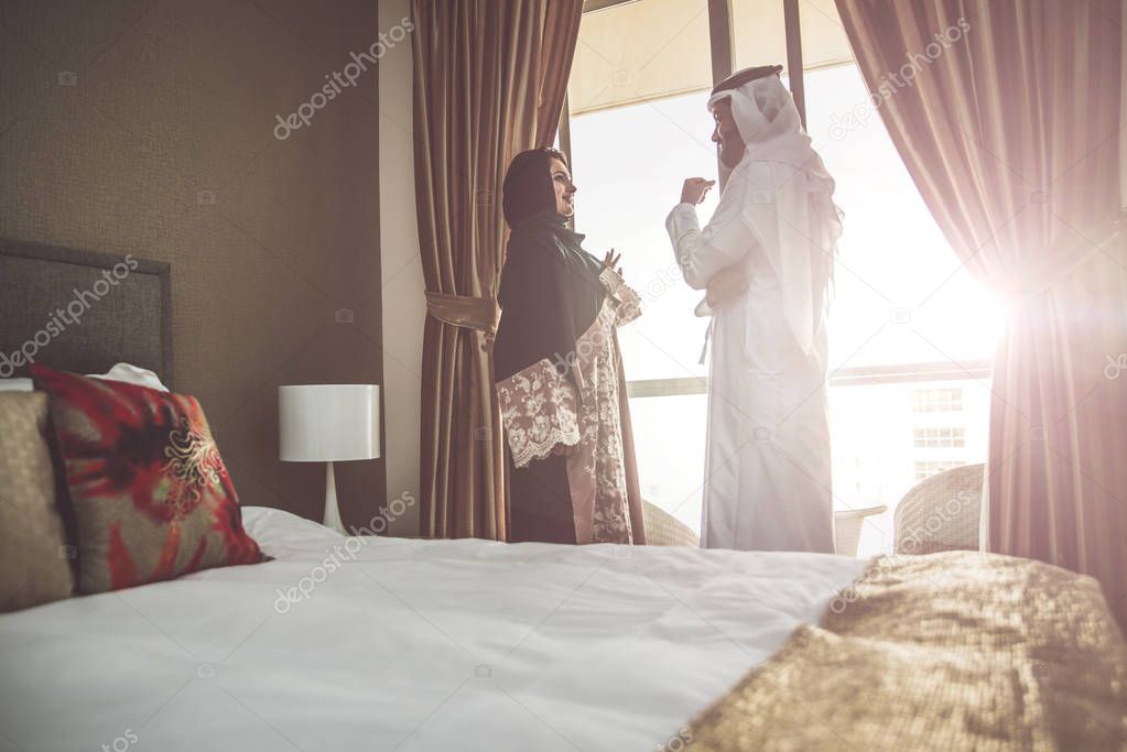 Arabic couple lifestyle moments at home