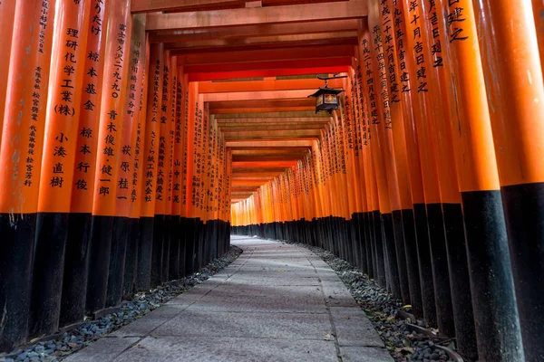 Röda Torii för Fushimi Inari helgedom, Kyoto, Japan — Stockfoto