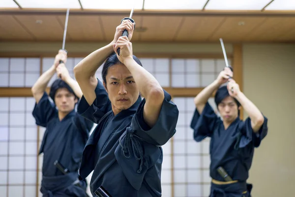 东京传统道场的武士训练 — 图库照片